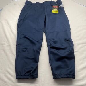Rawlings Women's Softball‎ Pants Large Navy Low Rise Belted New With Tags